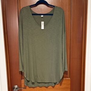 Olive Green Women's Tunic Top XL NWT